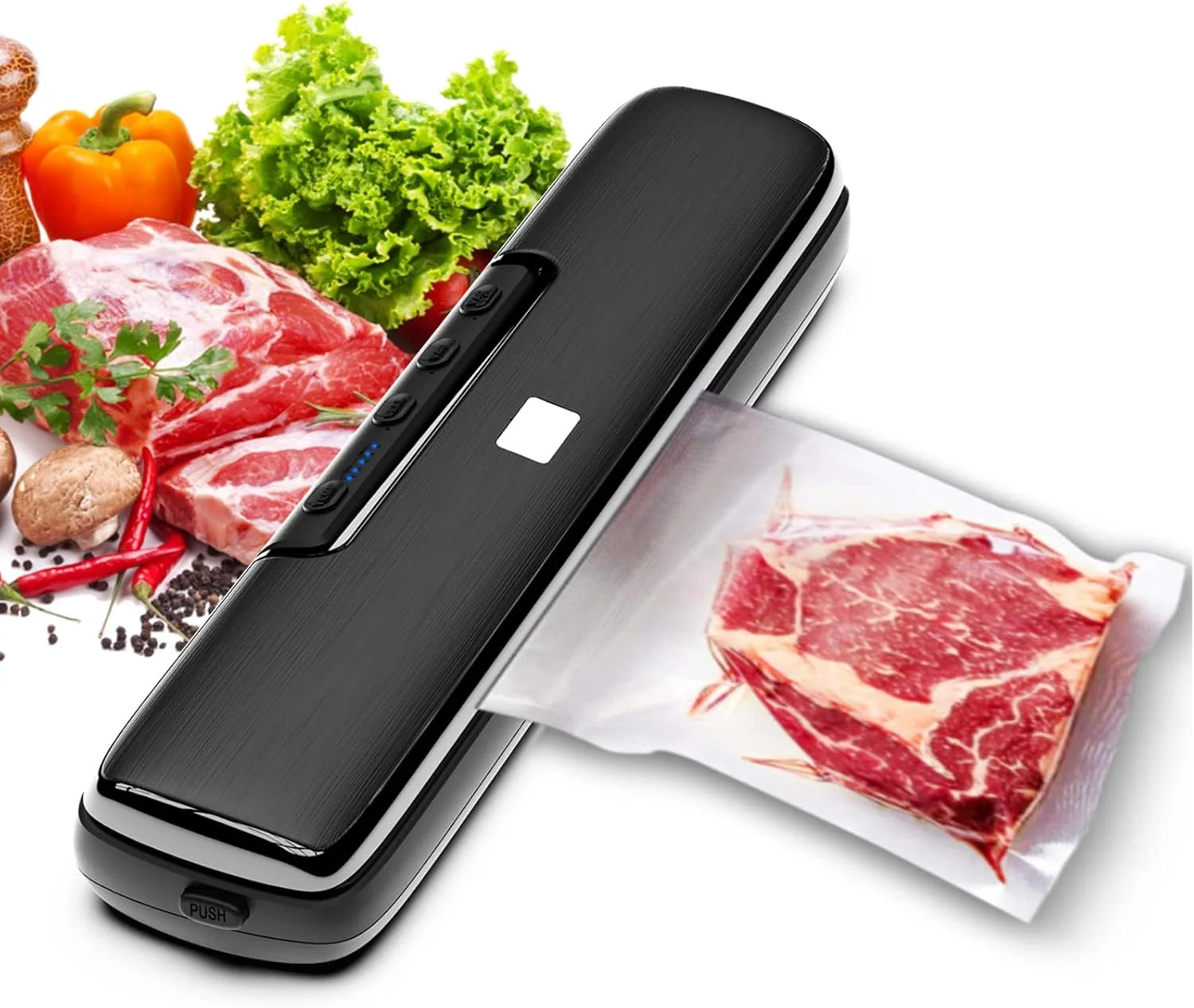 دستگاه وکیوم سیلر GZDtdsd، سیستم پلمپ هوای اتوماتیک، حالت های غذای خشک و مرطوب، با چراغ های نشانگر LED، وکیوم خارجی، برای نگهداری مواد غذایی و سو وید