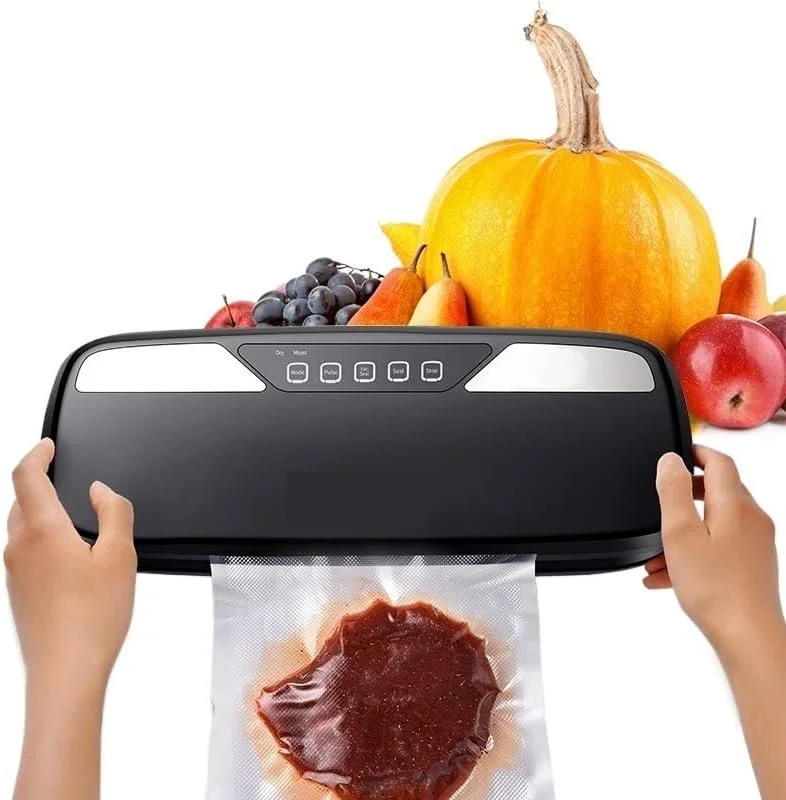 دستگاه وکیوم بسته بندی مواد غذایی، دستگاه بسته بندی وکیوم برقی، مناسب برای نگهداری مواد غذایی، بسته بندی آسان و نگهداری راحت (9-مشکی)