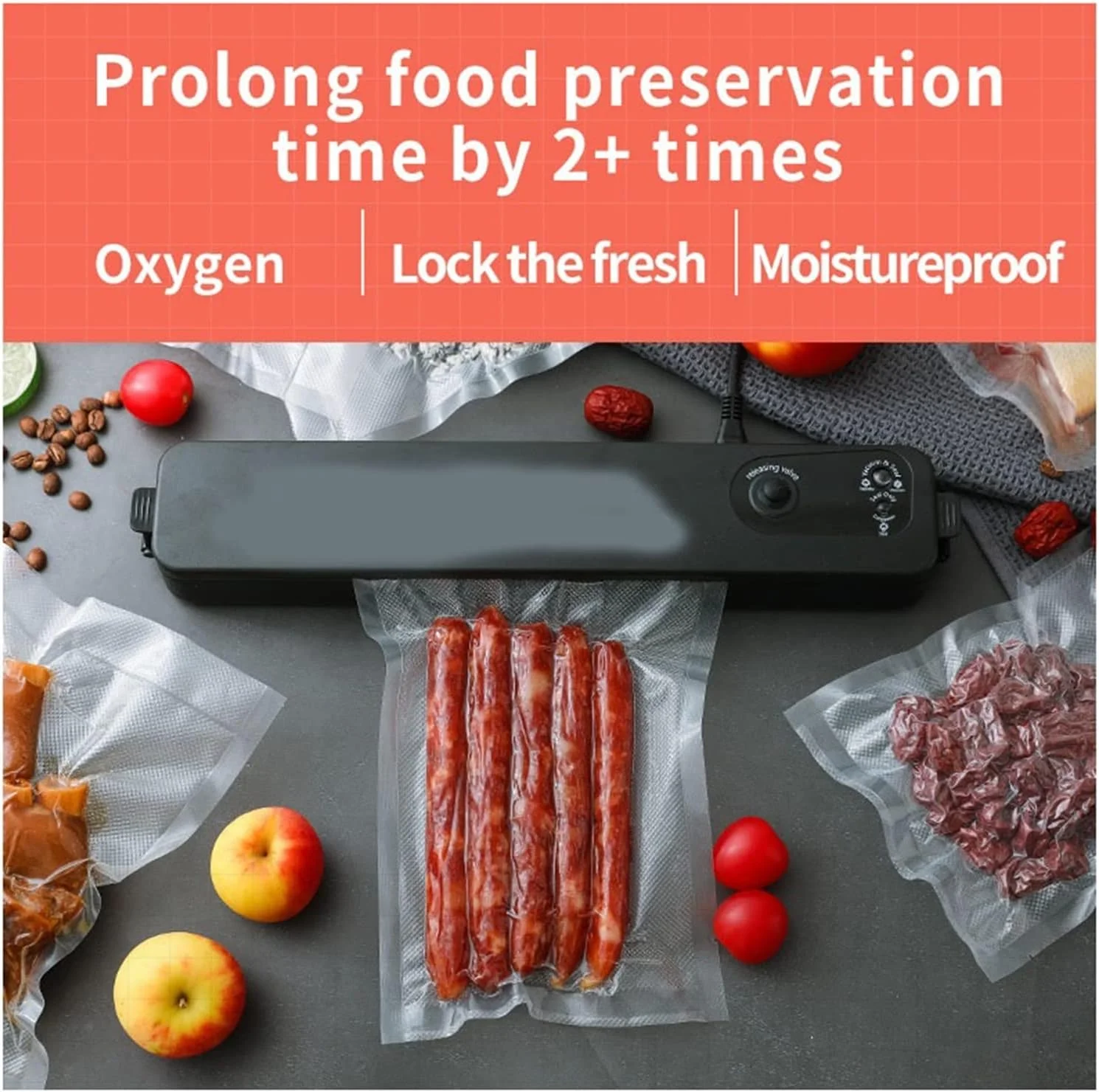 دستگاه وکیوم بسته بندی مواد غذایی GZDtdsd، مناسب برای آشپزخانه منزل، دستگاه بسته بندی اتوماتیک وکیوم مواد غذایی، کاربری آسان و نگهداری راحت