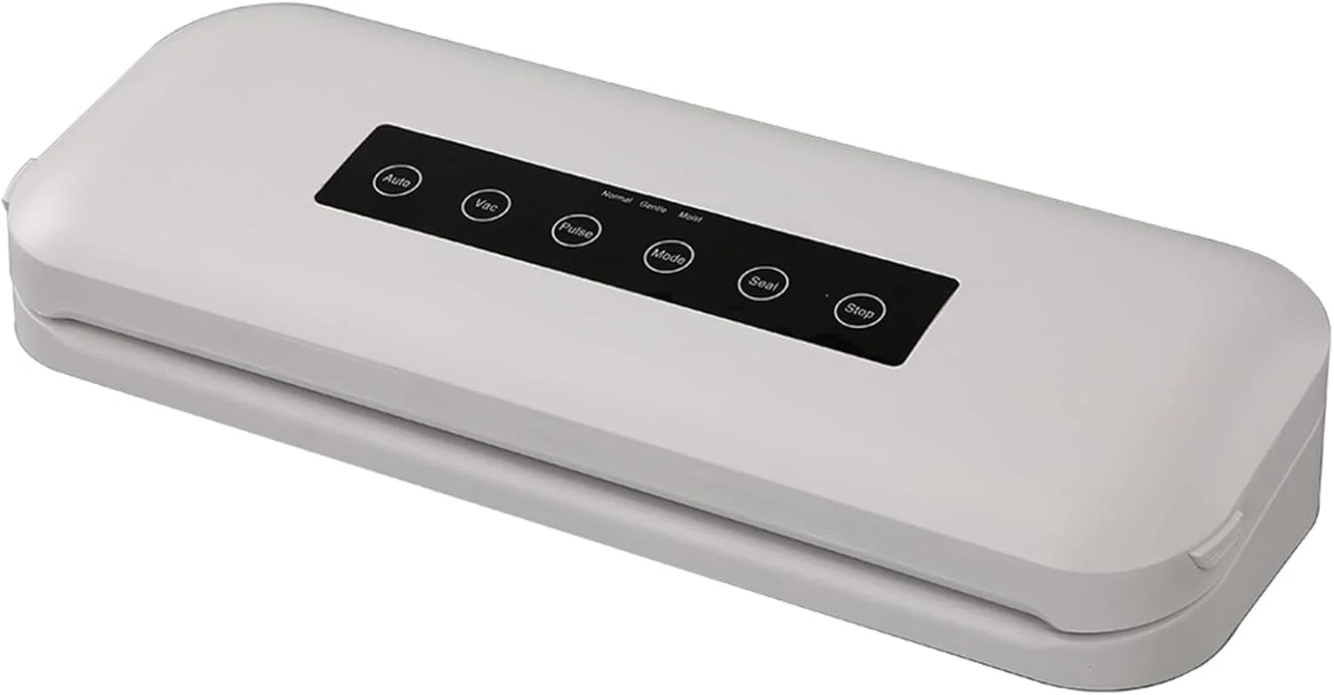 دستگاه وکیوم بسته بندی مواد غذایی HAIRA، دارای چراغ های نشانگر LED، حالت های خشک و مرطوب، وکیوم خارجی، برای نگهداری مواد غذایی به همراه 10 عدد کیسه وکیوم (رنگ: A)