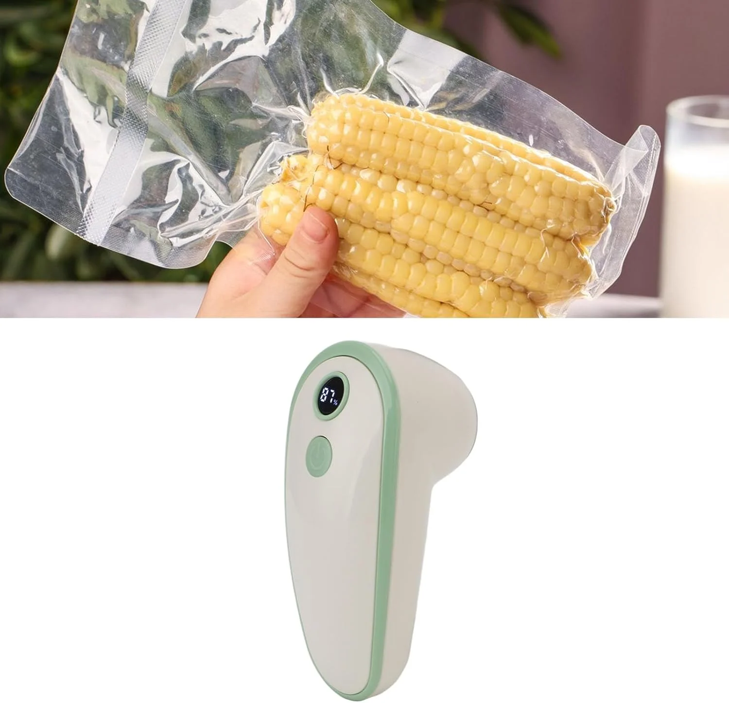 دستگاه وکیوم دستی، قابل شارژ با USB، سبک وزن برای نگهداری مواد غذایی، جمع و جور، مناسب برای خانه و مسافرت