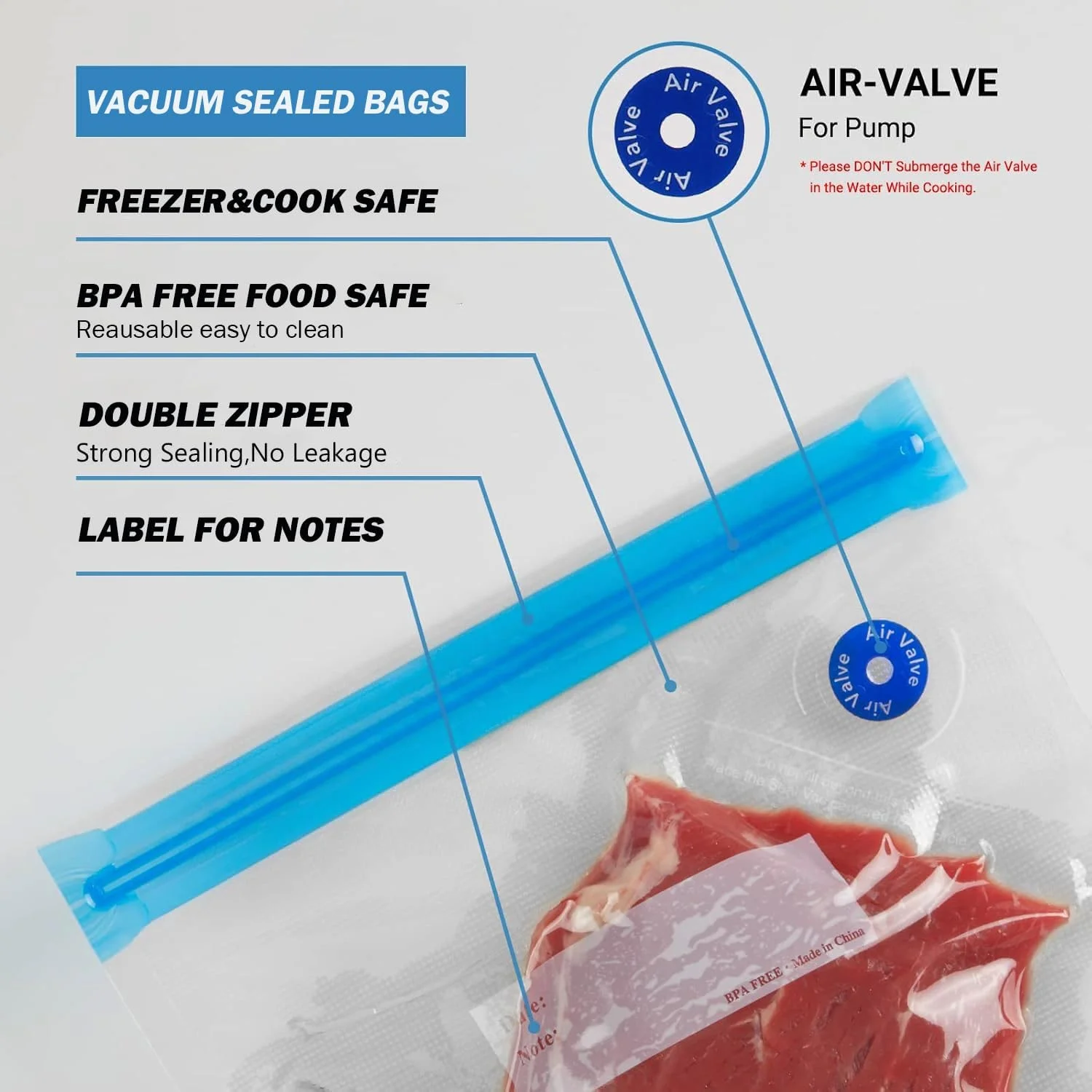 دستگاه وکیوم غذای دستی، دستگاه وکیوم غذای قابل حمل، دستگاه وکیوم برقی کوچک شارژی با 10 عدد کیسه وکیوم قابل استفاده مجدد، برای نگهداری و انبار مواد غذایی