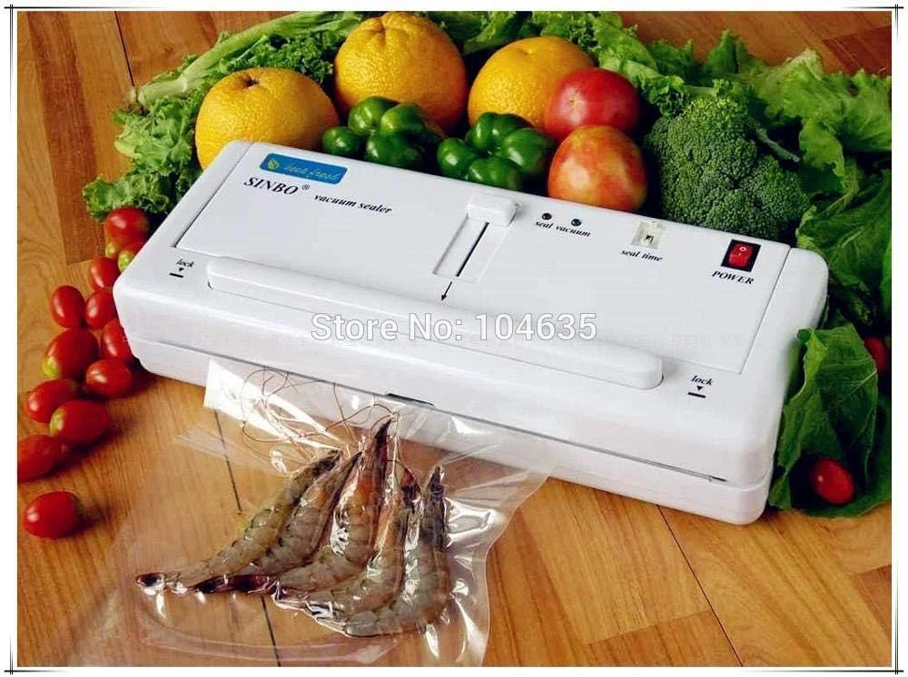 دستگاه وکیوم بسته بندی مواد غذایی De Hanoi - ارسال رایگان با DHL/FEDEX/EMS! دستگاه بسته بندی پلاستیکی وکیوم خانگی SINBO DZ-280 برای میوه، سبزیجات و مواد غذایی (220 ولت)