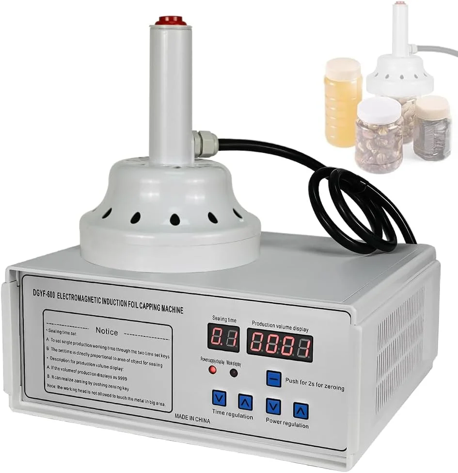 دستگاه سیل القایی HCLSHOP برای فویل آلومینیومی، دستگاه سیل القایی الکترومغناطیسی برای قطر بطری 20-130 میلی متر بطری های شیشه ای پلاستیکی