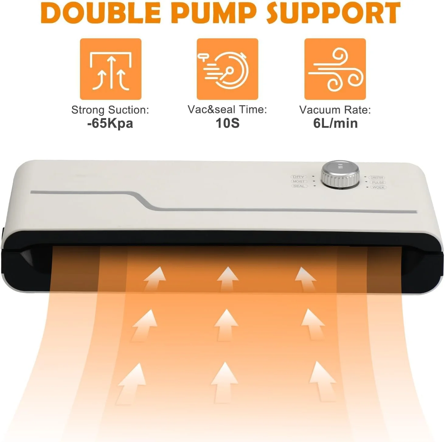 دستگاه وکیوم بسته بندی مواد غذایی HLGKBY، دستگاه وکیوم با مکش قوی 60 کیلو پاسکال، مهر و موم توسعه یافته 30 سانتی متری، سینی چکه گیر جداشدنی، دستگاه وکیوم برای نگهداری مواد غذایی خشک و مرطوب، ابزار آشپزخانه