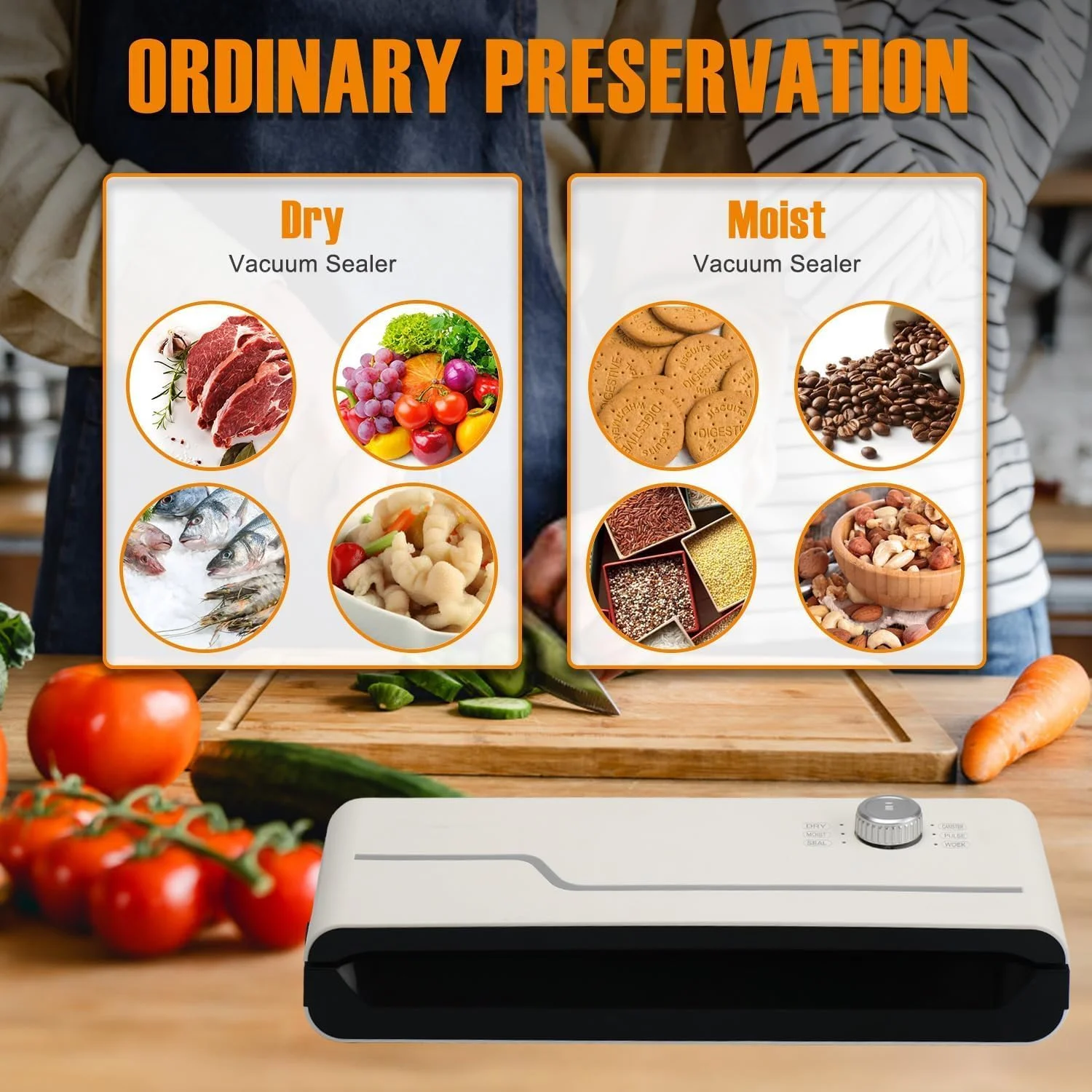 دستگاه وکیوم بسته بندی مواد غذایی HLGKBY، دستگاه وکیوم با مکش قوی 60 کیلو پاسکال، مهر و موم توسعه یافته 30 سانتی متری، سینی چکه گیر جداشدنی، دستگاه وکیوم برای نگهداری مواد غذایی خشک و مرطوب، ابزار آشپزخانه