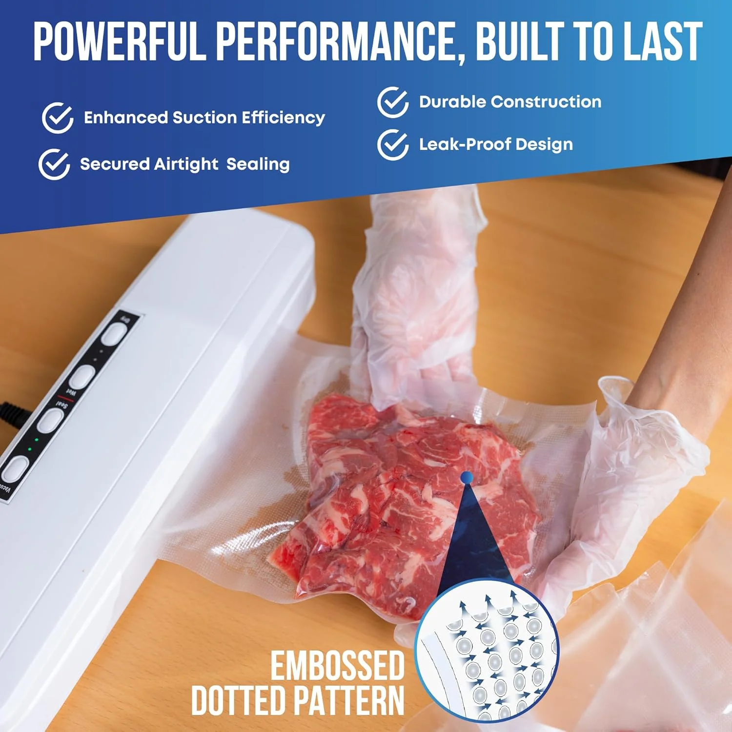 100 عدد کیسه وکیوم سیلر برای غذا 20x30 سانتی متر – کیسه های نگهداری غذا با گرید تجاری و بدون BPA برای دستگاه وکیوم سیلر، کیسه های سو وید، کیسه های مناسب فریزر برای نگهداری مواد غذایی تازه