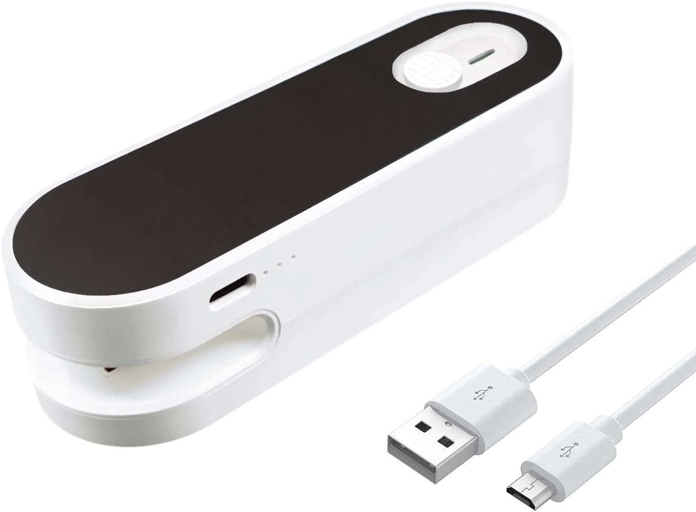 دستگاه کوچک پلمپ کیسه کاست ویو، دستگاه 2 در 1 قابل شارژ دستی، دستگاه وکیوم برای تازه نگه داشتن چیپس، کلوچه و غذا، برش کیسه چیپس آشپزخانه، محافظ قابل حمل اسنک، AAA-1234