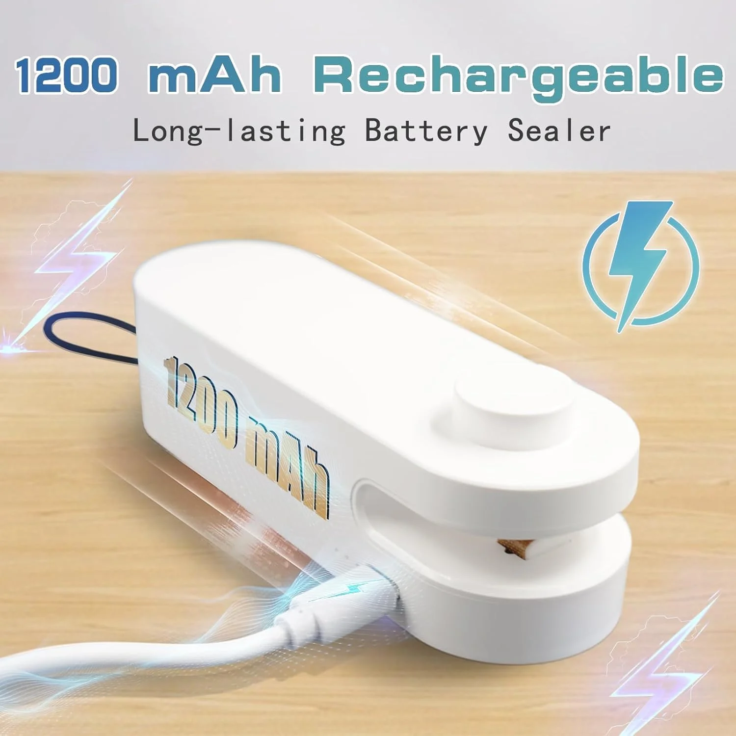 دستگاه کوچک پلمپ کیسه کاست ویو، دستگاه 2 در 1 قابل شارژ دستی، دستگاه وکیوم برای تازه نگه داشتن چیپس، کلوچه و غذا، برش کیسه چیپس آشپزخانه، محافظ قابل حمل اسنک، AAA-1234