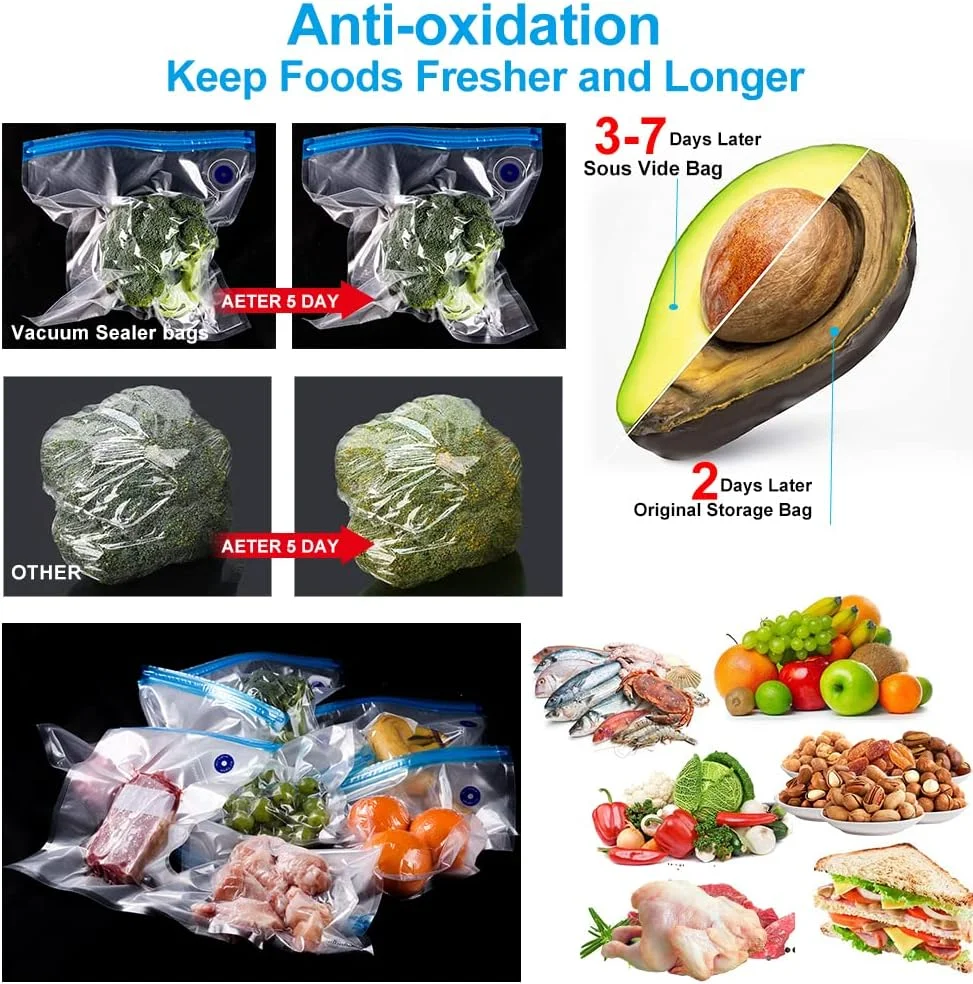 مجموعه 42 عددی دستگاه وکیوم و بسته بندی مواد غذایی کاسبن Luvbestaken - شامل 30 کیسه قابل استفاده مجدد، 5 گیره و گیره های آب بندی برای دستگاه های پخت Anova و Joule