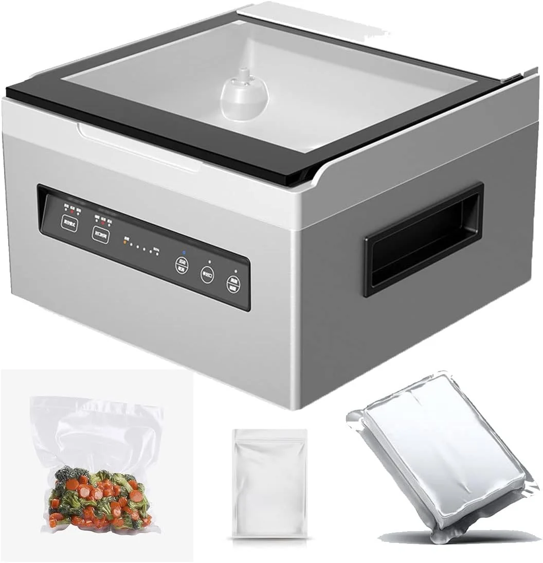 دستگاه وکیوم سیلر اتوماتیک KRUZZO، پلمپ یک لمسی، دستگاه وکیوم سیلر محفظه ای با پنل کنترل دیجیتال برای نگهداری مواد غذایی خشک و مرطوب، مناسب برای رستوران های خانوادگی و سوپرمارکت ها