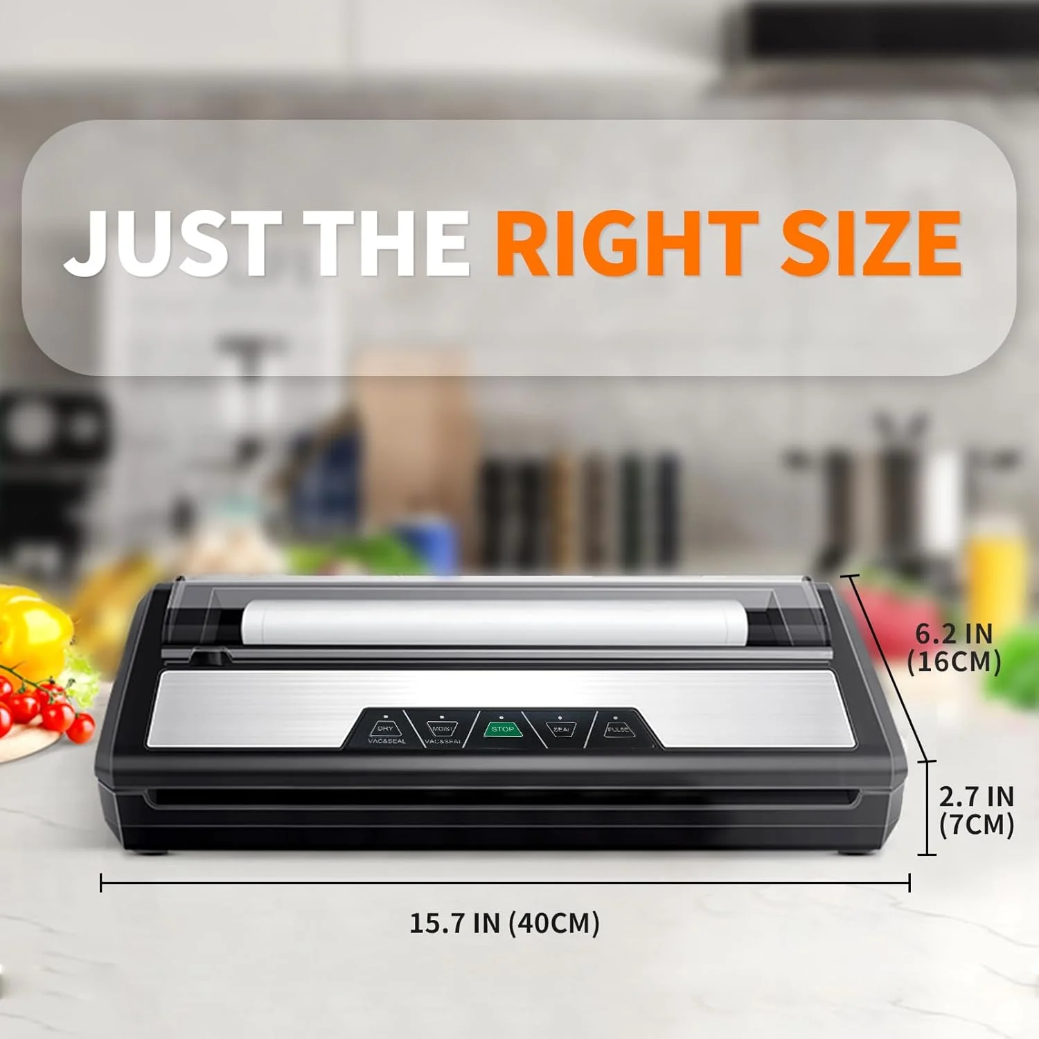 دستگاه وکیوم بسته بندی مواد غذایی Locamp، دستگاه وکیوم سیلر مواد غذایی، استیل ضد زنگ، ایده آل برای خانه، پشتی آشپزخانه، مواد غذایی خشک