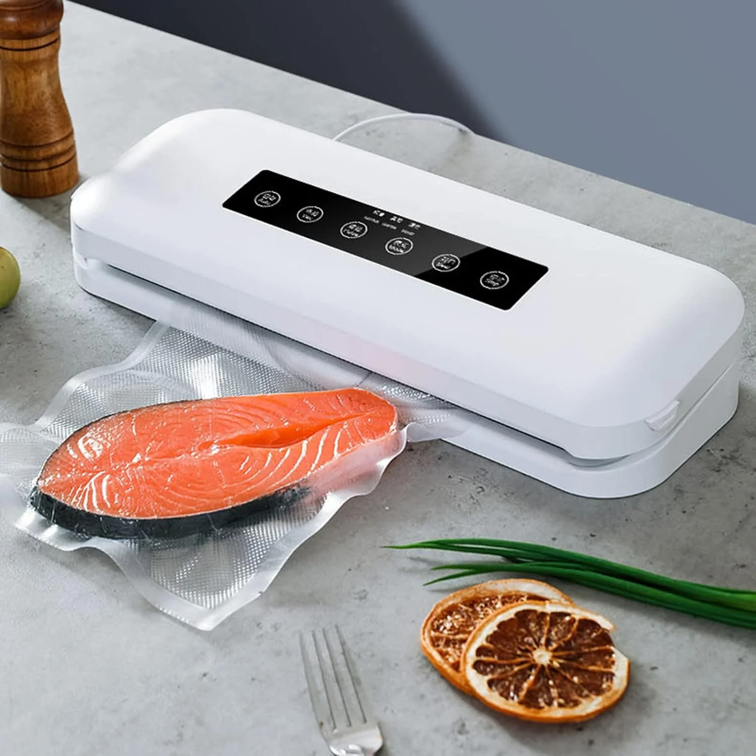 دستگاه وکیوم سیلر اتوماتیک LZFuiop برای نگهداری مواد غذایی به همراه کیت استارتر، حالت های خشک و مرطوب، سیستم قدرتمند تخلیه هوا، طراحی جمع و جور، کیسه کاغذی، هدیه برای مادر و همسر