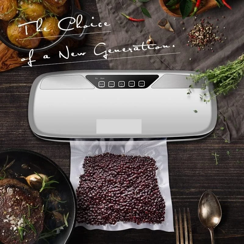 دستگاه وکیوم بسته بندی مواد غذایی LZFuiop، دستگاه بسته بندی وکیوم برقی، دستگاه وکیوم Sous Vide برای نگهداری مواد غذایی، دستگاه بسته بندی مواد غذایی جدید، دستگاه بسته بندی کیسه های وکیوم، کاربری آسان و نگهداری آسان (9-سفید)