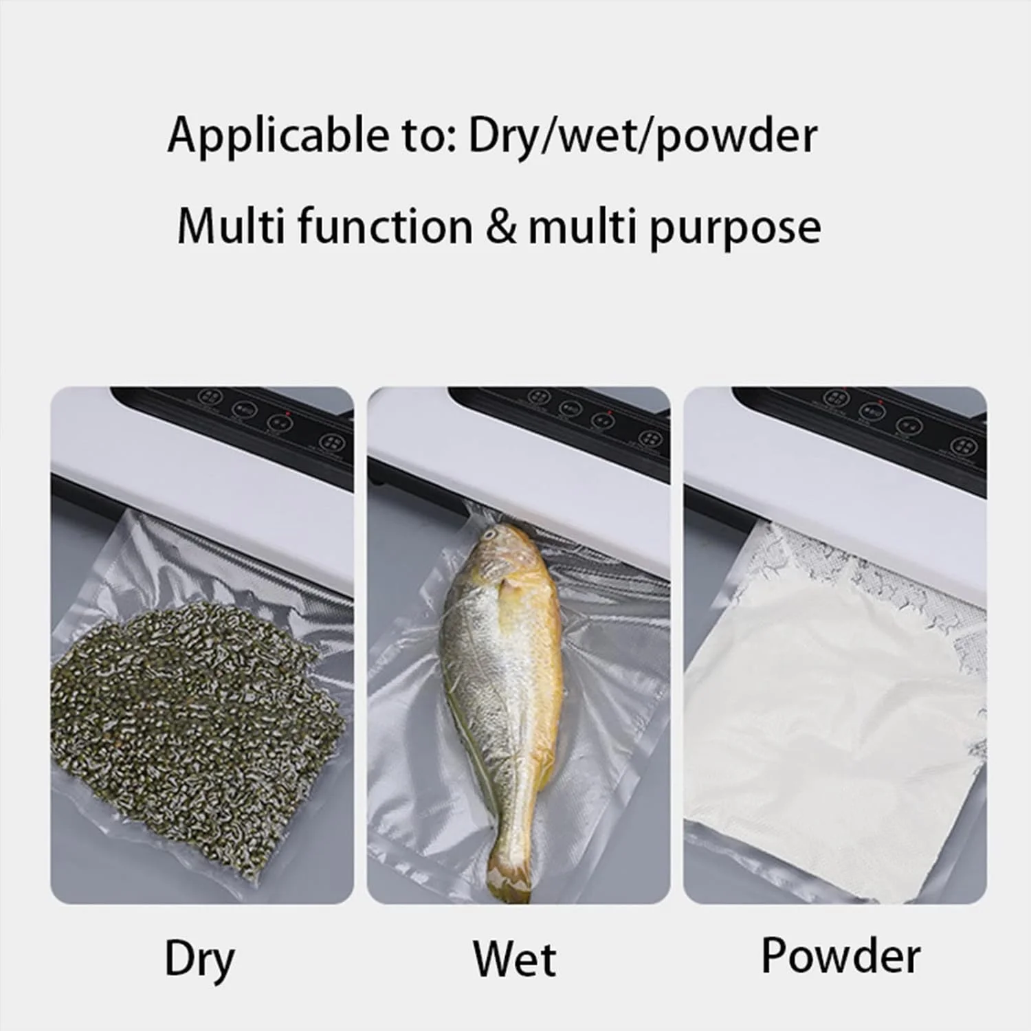 دستگاه وکیوم سیلر LZFuiop با کیسه‌های سیل و کیت استارتر، دستگاه سیلر اتوماتیک مواد غذایی برای نگهداری مواد غذایی، دستگاه وکیوم سیلر مواد غذایی جمع و جور با 10 کیسه سیل برای گوشت، سبزیجات، میوه