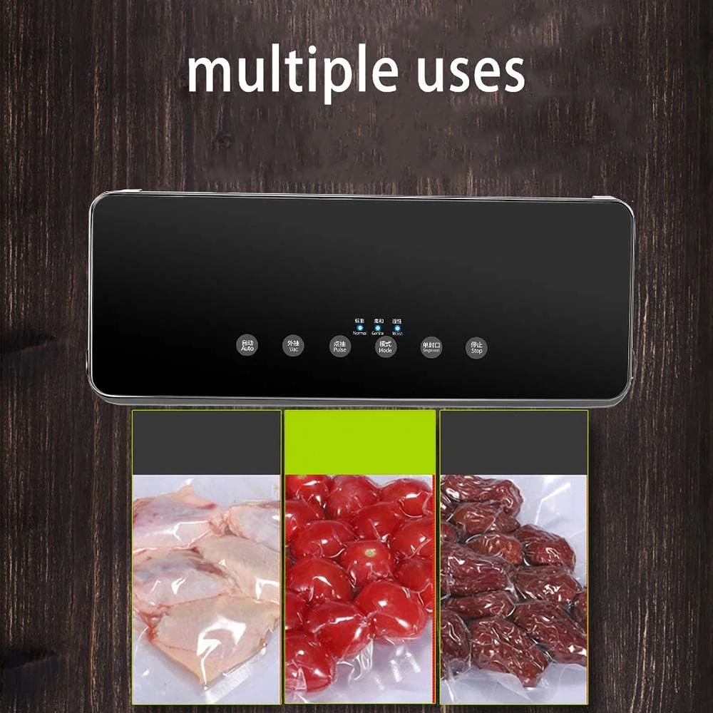 دستگاه وکیوم سیلر LZFuiop برای نگهداری مواد غذایی خشک و مرطوب، دستگاه سیلر اتوماتیک مواد غذایی با کنترل لمسی ضد آب برای گوشت، سبزیجات، میوه ها و غیره، مشکی (مشکی)