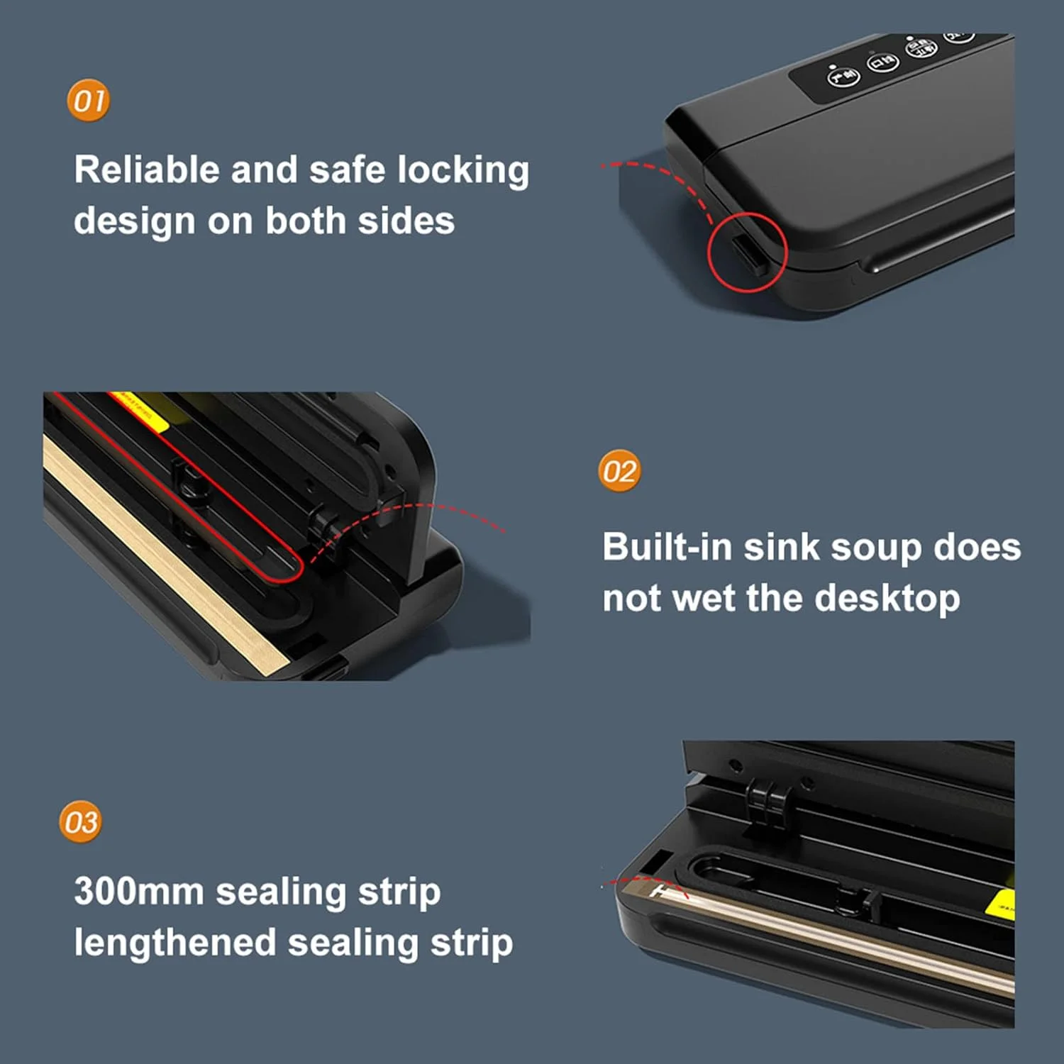 دستگاه وکیوم بسته بندی مواد غذایی، دستگاه پلمپ کیسه، دستگاه بسته بندی وکیوم اتوماتیک مواد غذایی برای نگهداری مواد غذایی، حالت های خشک/مرطوب/پالسی/محفظه، دستگاه بسته بندی وکیوم، دارای برش داخلی و محل نگهداری رول کیسه