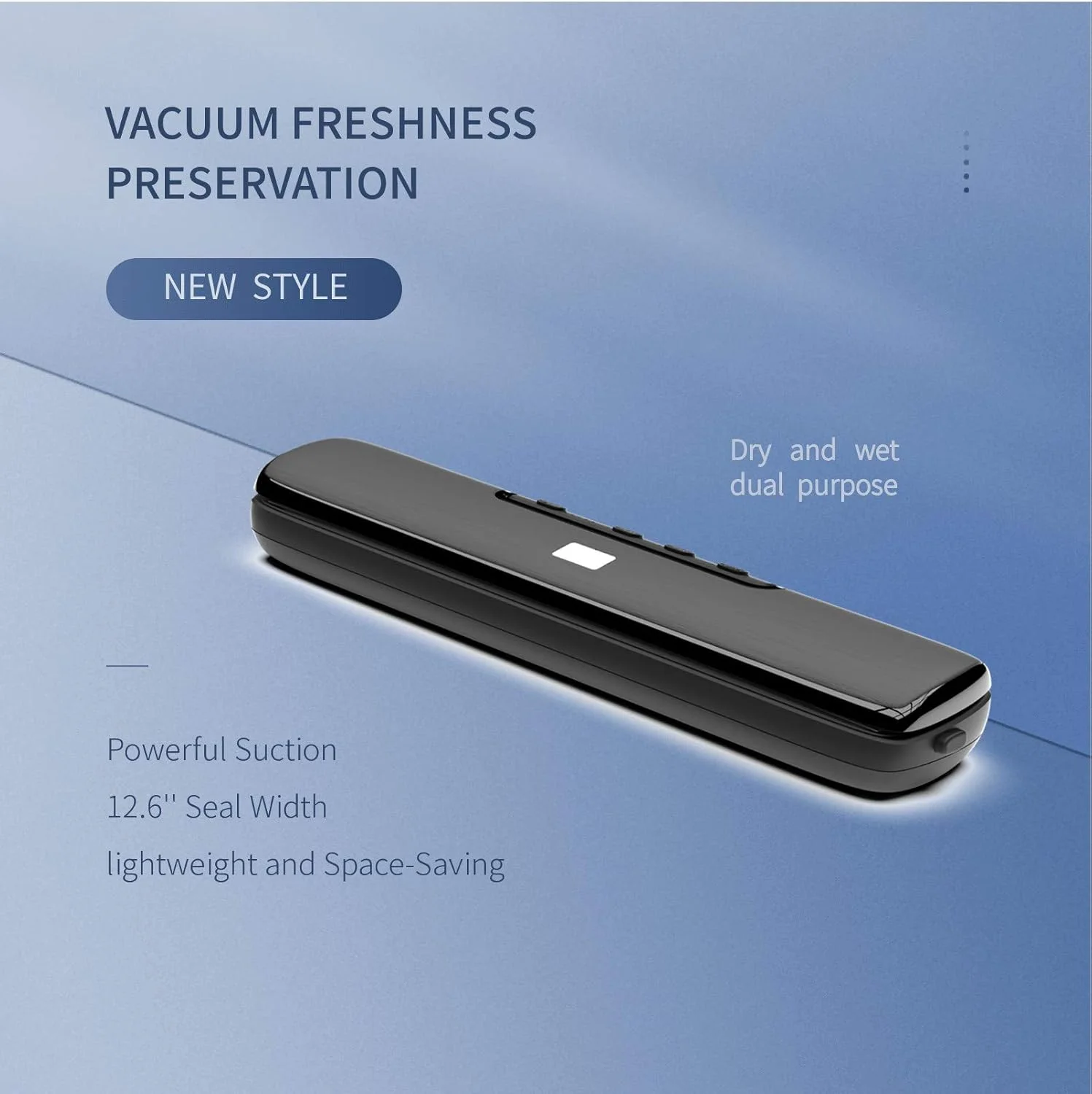 دستگاه وکیوم سیلر، دستگاه وکیوم سیلر نگهداری مواد غذایی، دستگاه وکیوم سیلر سیل ا میل، حالت های اتوماتیک غذای خشک و مرطوب، طراحی ضد آب/تمیز کردن آسان/قابل حمل، شامل 15 کیسه سیل