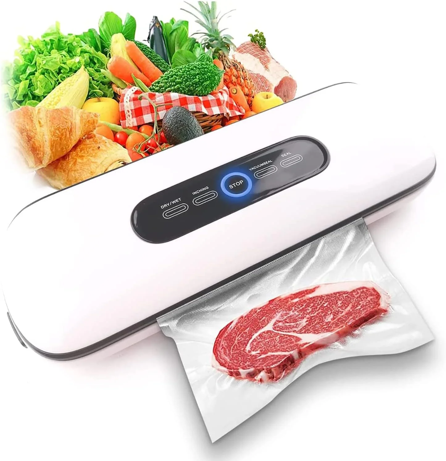 دستگاه وکیوم سیلر با کاتر داخلی، توان 130 وات، طول آب بندی 30 سانتی متر، فشار وکیوم 60KPA، حالت های غذای خشک و مرطوب، نشانگر LED، تمیز کردن آسان، عملکرد خودکار، افزایش ماندگاری مواد غذایی