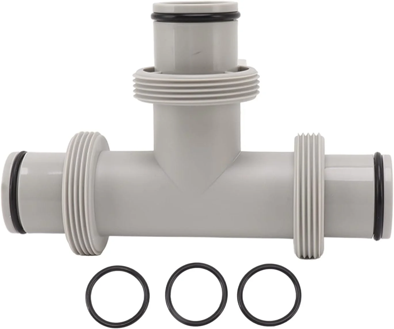 شیر پیستونی شلنگ استخر دوتایی، اتصالات استخر شیر پیستونی شلنگ مفصل سه راهی شکل T 2 در 1 برای استخر روکار، قطعه استخر شنا برای سیستم گردش فیلتر، 1.5 اینچ