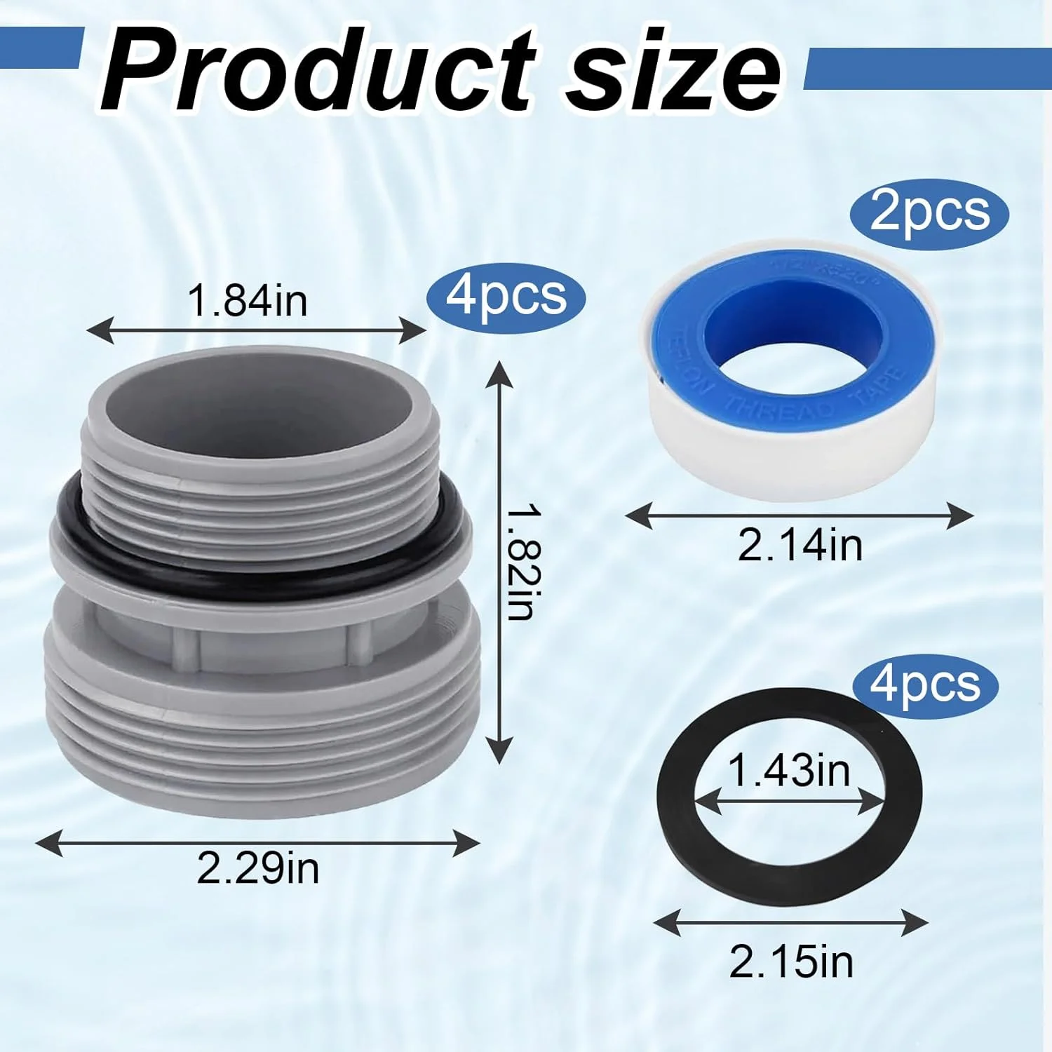 تبدیل شلنگ استخر 38 میلیمتری به DN40 (1 1/2 اینچ) برای پمپهای فیلتر اینتکس، کولمن و هایوارد، راهنمای شنا 4560 تبدیل شلنگ استخر 38 میلیمتری به DN40 (1 1/2 اینچ) برای پمپهای فیلتر اینتکس، کولمن و هایوارد، راهنمای شنا 4560