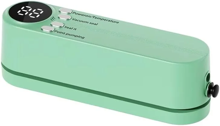 دستگاه وکیوم کوچک قابل حمل - دستگاه بسته بندی بی سیم دستی با 5 کیسه وکیوم، باتری 1200 میلی آمپر ساعتی قابل شارژ USB - دستگاه بسته بندی مواد غذایی بی سیم برای تنقلات خشک و مرطوب