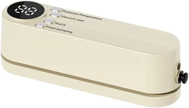 دستگاه وکیوم کوچک قابل حمل - دستگاه بسته بندی بی سیم دستی با 5 کیسه وکیوم، باتری 1200 میلی آمپر ساعتی قابل شارژ USB - دستگاه بسته بندی مواد غذایی بی سیم برای تنقلات خشک و مرطوب