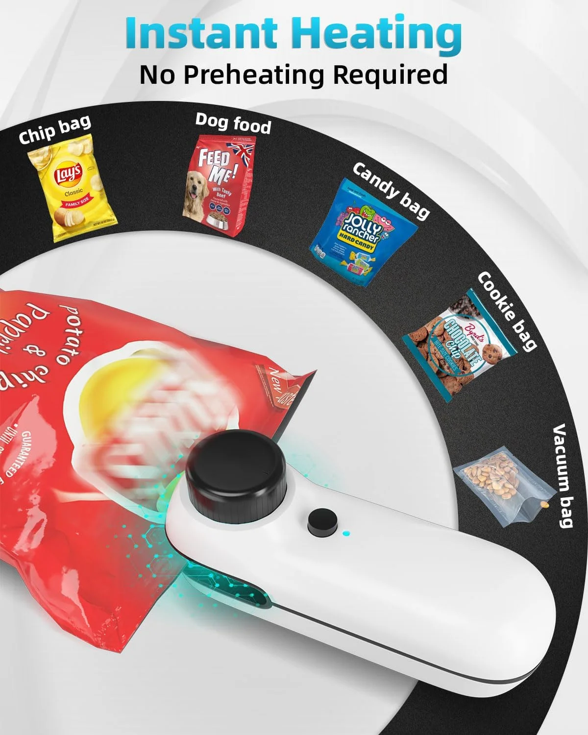 دستگاه کوچک پلمپ کیسه - دستگاه پلمپ حرارتی 2 در 1، دستگاه پلمپ و برش کیسه چیپس شارژی، دستگاه کوچک پلمپ کیسه تنقلات، دستگاه پلمپ مجدد کیسه قابل حمل، دستگاه کوچک وکیوم برای کلوچه، دستگاه پلمپ کیسه مواد غذایی پلاستیکی