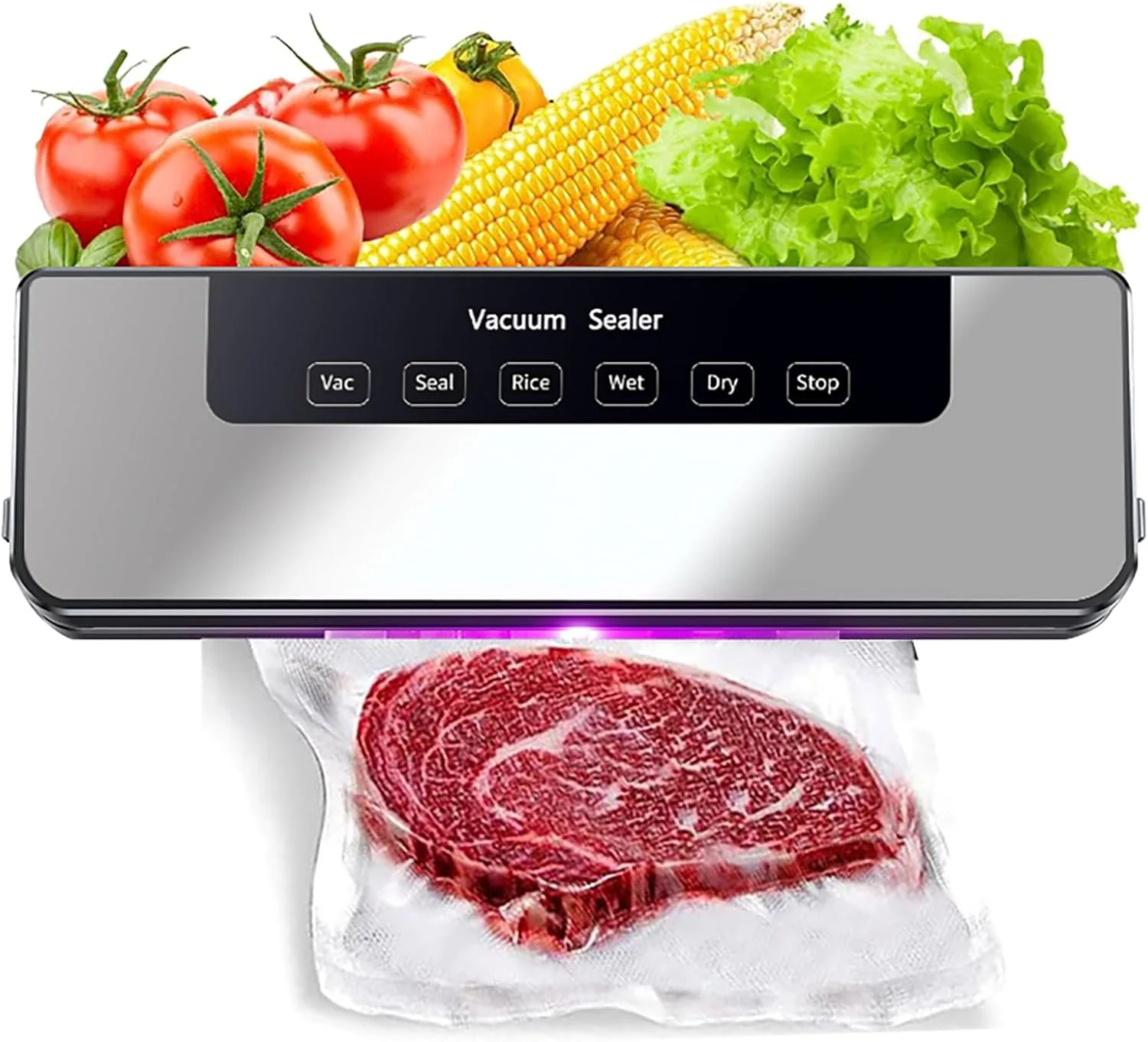 دستگاه وکیوم سیلر، دستگاه سیلر کیسه مواد غذایی فشرده و سریع، حالت های خشک و مرطوب، سیستم پلمپ هوا با مکش قدرتمند، 65KPa (تک)