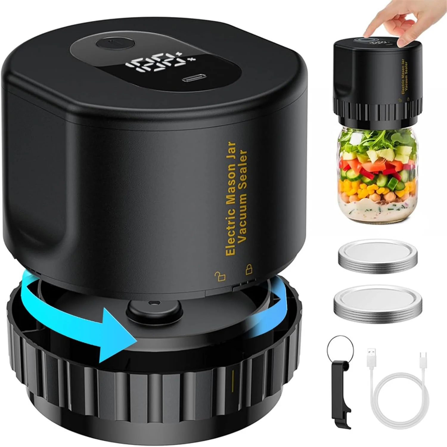 دستگاه وکیوم برقی شیشه های دهان گشاد و معمولی، دستگاه وکیوم قابل حمل برای کنسرو و نگهداری مواد غذایی