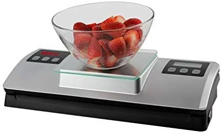 دستگاه وکیوم بسته بندی مواد غذایی نسکو مدل VSS-01 با ترازوی دیجیتال و کیت کیسه استارتر، نقره ای