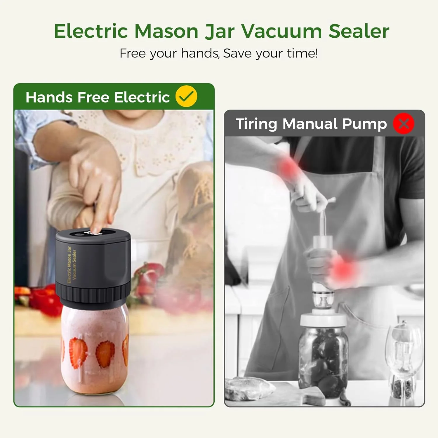 دستگاه وکیوم برقی شیشه های دهان گشاد و معمولی، دستگاه وکیوم قابل حمل برای کنسرو و نگهداری مواد غذایی