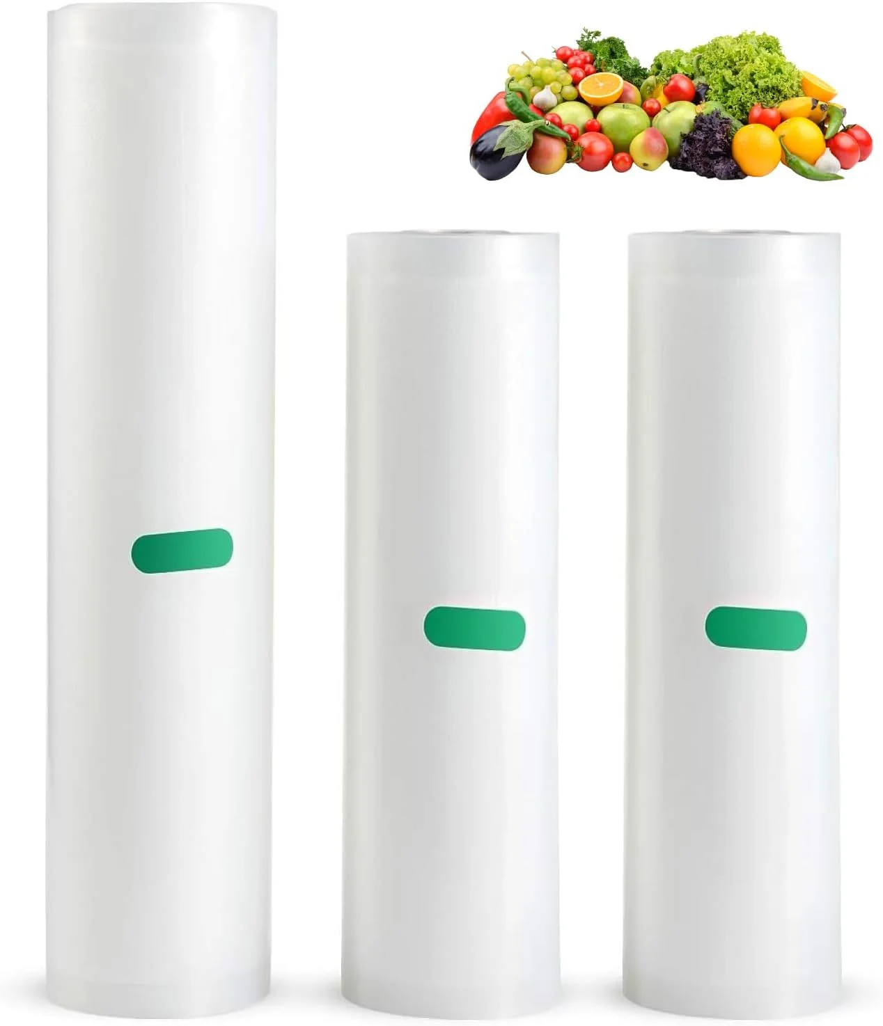 رول های دستگاه وکیوم Necomi، 2 رول 20 سانتی متر در 300 سانتی متر و 1 رول 28 سانتی متر در 300 سانتی متر، کیسه های دستگاه وکیوم مناسب نگهداری مواد غذایی، فاقد BPA، قابل استفاده در مایکروویو و فریزر، عالی برای نگهداری مواد غذایی یا پخت و پز به روش Sous Vide