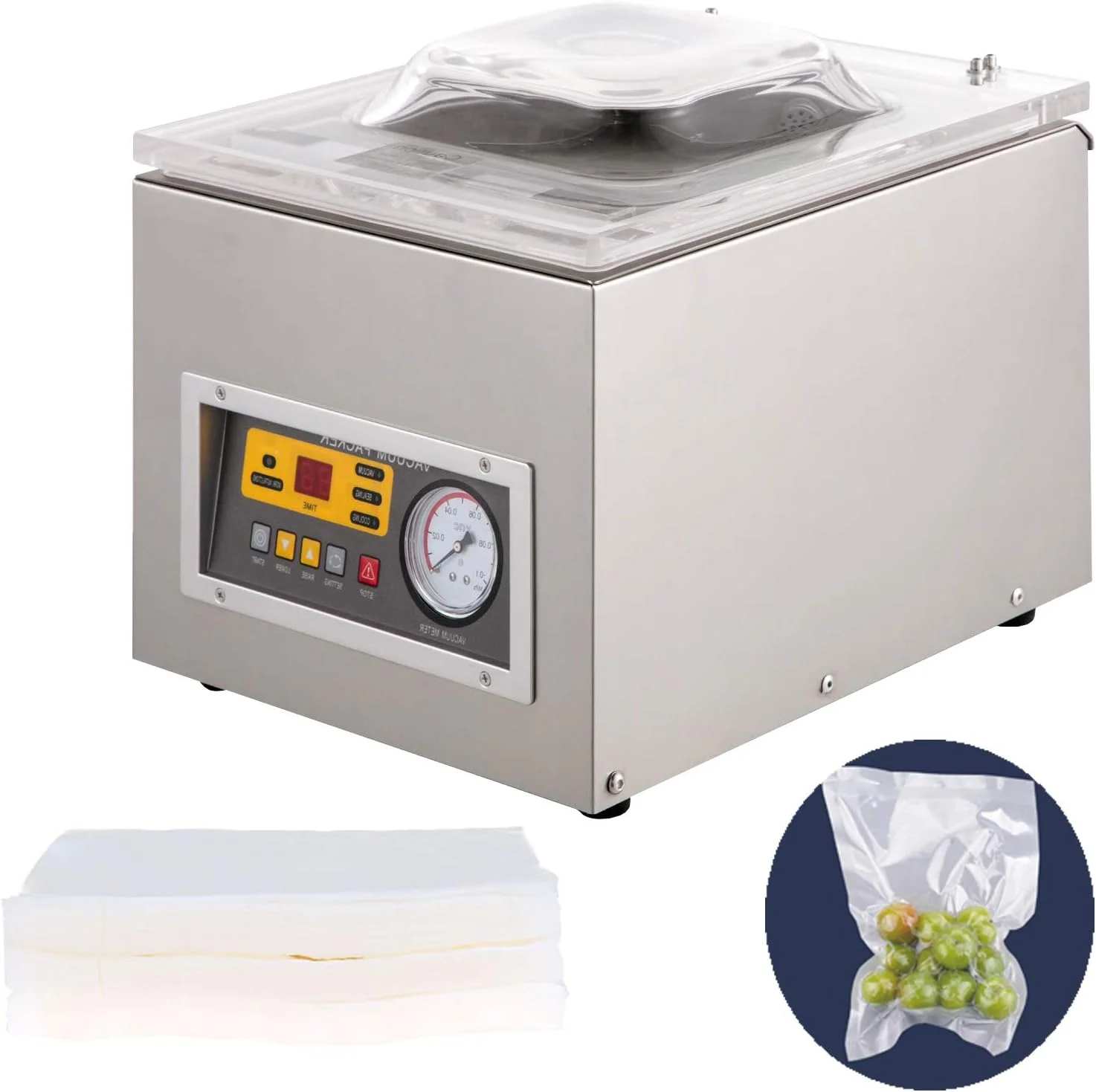 دستگاه بسته بندی وکیوم محفظه ای دیجیتال، دستگاه بسته بندی مواد غذایی آشپزخانه تجاری برای مصارف خانگی و تجاری