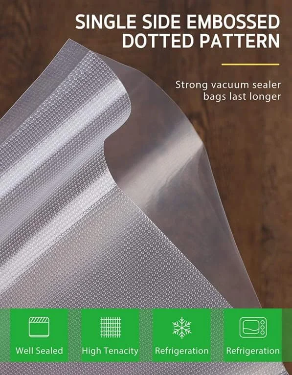 بسته 100 عددی کیسه های وکیوم نیگانملوز (سایز 16 در 24 سانتیمتر) - کیسه های نگهدارنده مواد غذایی، شفاف، مناسب برای پخت سو وید/قابل استفاده در مایکروویو/قابل نگهداری در یخچال/حفظ تازگی