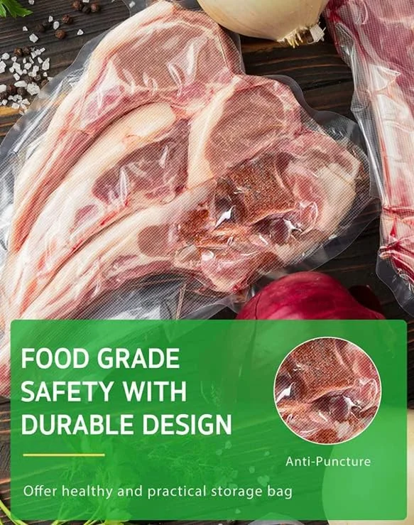 بسته 100 عددی کیسه های وکیوم نیگانملوز (سایز 16 در 24 سانتیمتر) - کیسه های نگهدارنده مواد غذایی، شفاف، مناسب برای پخت سو وید/قابل استفاده در مایکروویو/قابل نگهداری در یخچال/حفظ تازگی