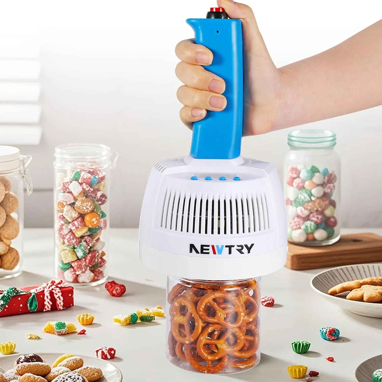 دستگاه سیل القایی الکترومغناطیسی دستی NEWTRY 20~60mm (0.79~2.36 اینچ) دستگاه مهر و موم فویل بطری القایی دستی قابل حمل با دوشاخه UK