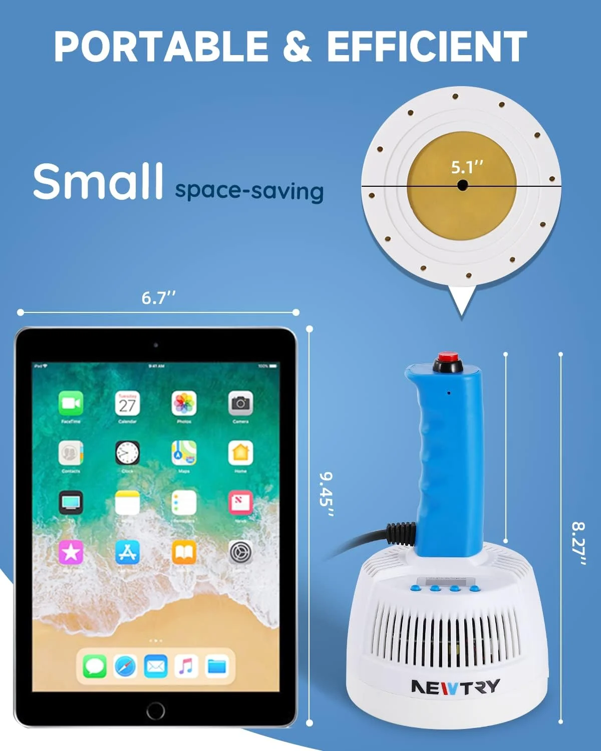 دستگاه سیل القایی الکترومغناطیسی دستی NEWTRY 20~60mm (0.79~2.36 اینچ) دستگاه مهر و موم فویل بطری القایی دستی قابل حمل با دوشاخه UK