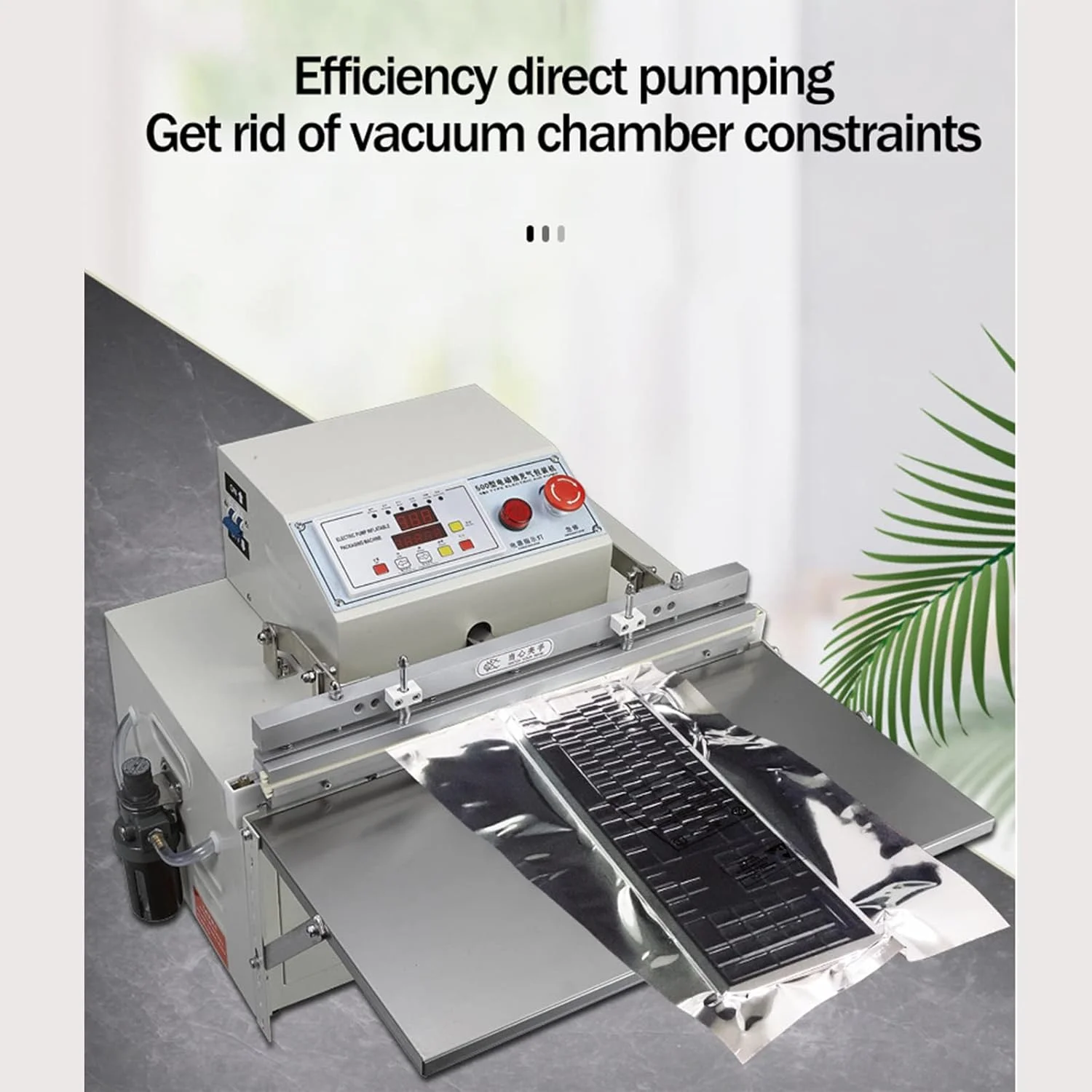 دستگاه بسته بندی وکیوم مکش هوا و کیسه آفتاب، دستگاه بسته بندی و مهر و موم مواد غذایی رومیزی خارجی 220 ولت، برای آشپزخانه های خانگی و تجاری، دستگاه بسته بندی درجه صنعتی با پمپ پرقدرت