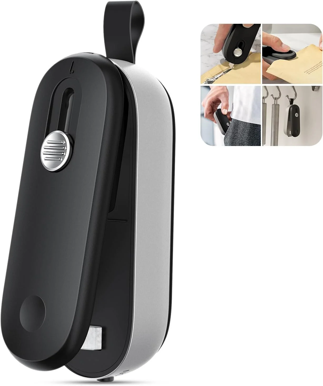 دستگاه پرس و برش کیسه 2 در 1 ODSD با بند آویز، دستگاه پرس حرارتی دستی قابل حمل برای بسته بندی مجدد اسنک، آبنبات و نگهداری مواد غذایی (شامل باتری)