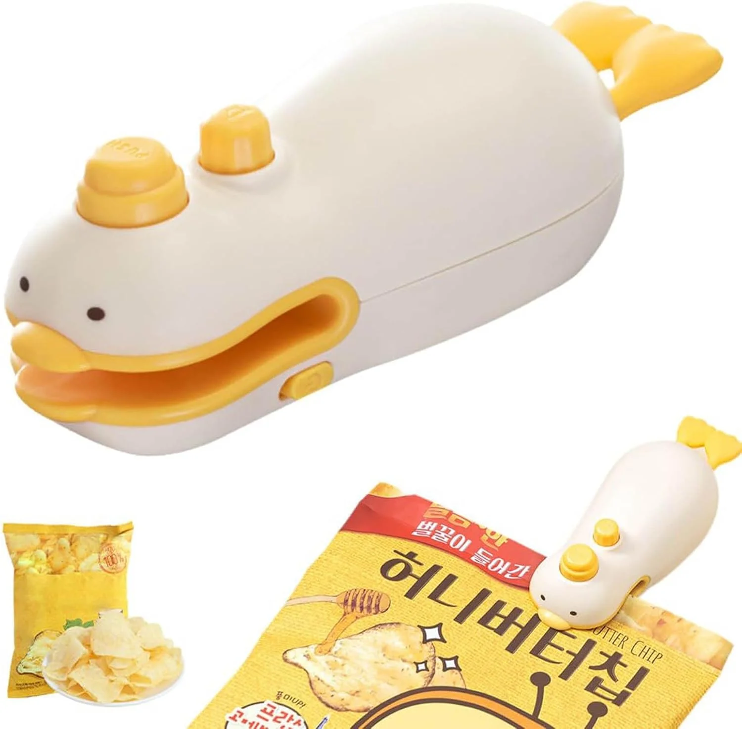 دستگاه پرس حرارتی کوچک ۳ در ۱ قابل شارژ PFUTURE (بسته ۲ عددی) – دستگاه پرس حرارتی با کاتر و پشت مغناطیسی، دستگاه پرس قابل حمل برای بسته بندی مجدد اسنک و کیسه های پلاستیکی، طراحی زیبا