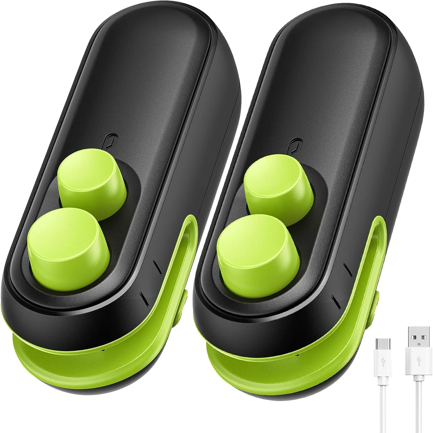 دستگاه مینی پلمپ کننده کیسه NOVFIT، بسته 2 عددی پلمپ کننده حرارتی کیسه با کاتر برای چیپس و اسنک، دستگاه پلمپ کننده پلاستیکی قابل حمل با USB، دستگاه آب بندی اتوماتیک حرارتی