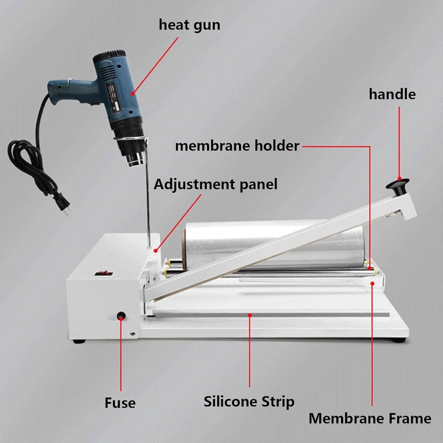 دستگاه بسته بندی حرارتی صنعتی 12 اینچی RGSGZCO (9 سطح کنترل دما) + تفنگ حرارتی 1800 وات، دستگاه آب بندی دستی سازگار با فیلم های پلی اتیلن و پلی الفین دستگاه بسته بندی حرارتی صنعتی 12 اینچی RGSGZCO (9 سطح کنترل دما) + تفنگ حرارتی 1800 وات، دستگاه آب بندی دستی سازگار با فیلم های پلی اتیلن و پلی الفین