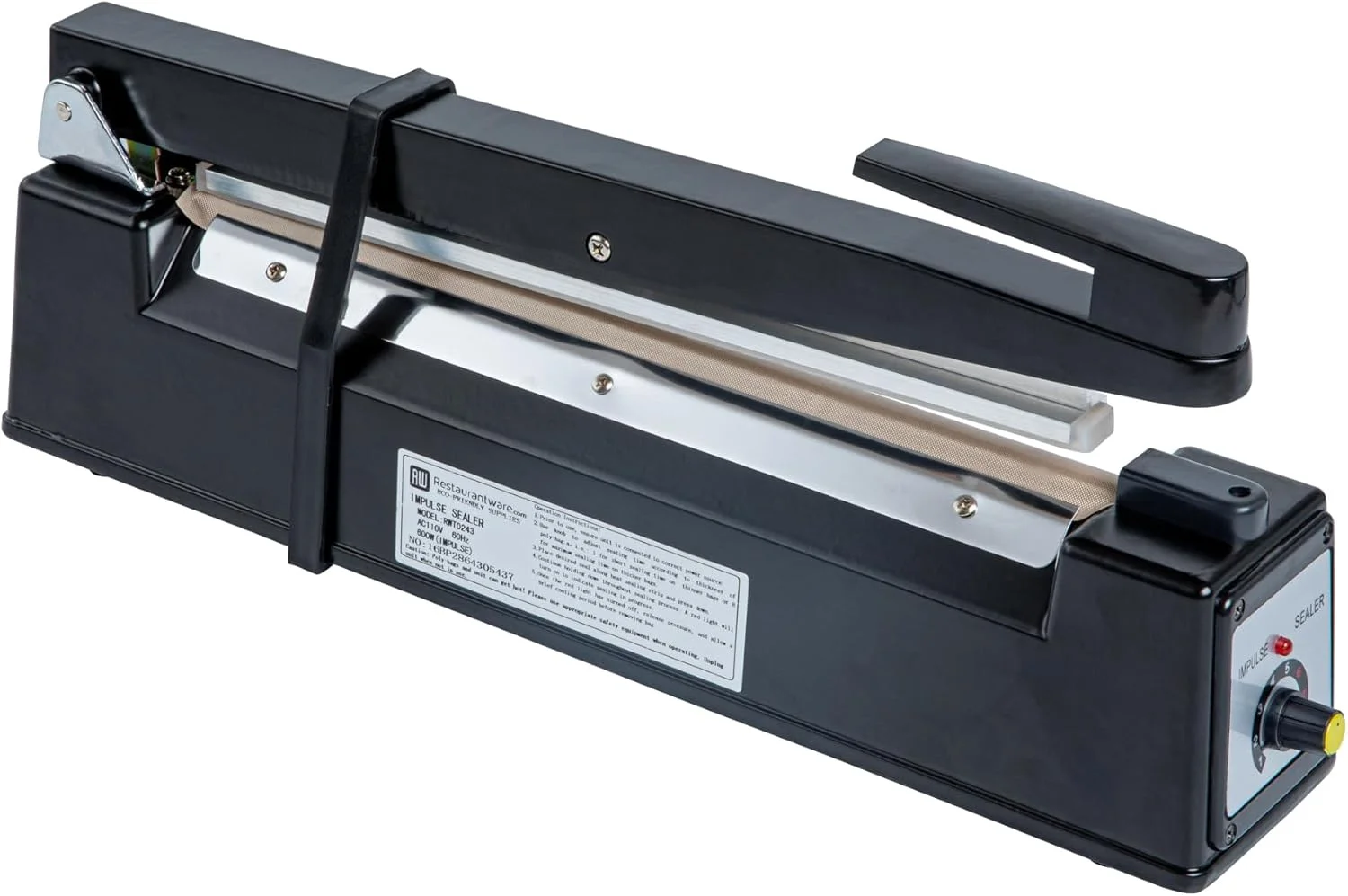 دستگاه پرس حرارتی دستی Restaurantware، دستگاه پلمپ کیسه ای ضربه ای - 12 اینچ مشکی به همراه المنت حرارتی اضافی، بسته 1 عددی Restaurantware دستگاه پرس حرارتی دستی Restaurantware، دستگاه پلمپ کیسه ای ضربه ای - 12 اینچ مشکی به همراه المنت حرارتی اضافی، بسته 1 عددی Restaurantware