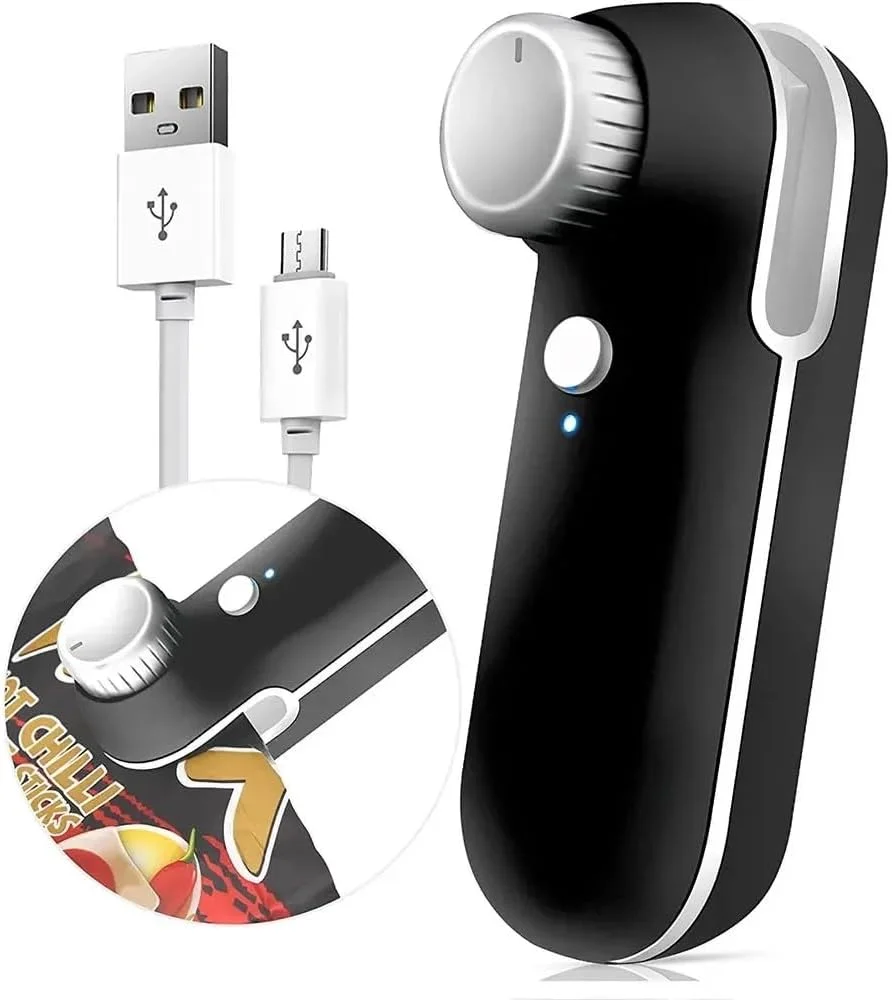 دستگاه پرس حرارتی کوچک 2 در 1 با قابلیت شارژ USB و آهنربای نرم، مناسب برای کیسه های پلاستیکی، تازگی مواد غذایی و نگهداری مواد غذایی (مشکی) دستگاه پرس حرارتی کوچک 2 در 1 با قابلیت شارژ USB و آهنربای نرم، مناسب برای کیسه های پلاستیکی، تازگی مواد غذایی و نگهداری مواد غذایی (مشکی)