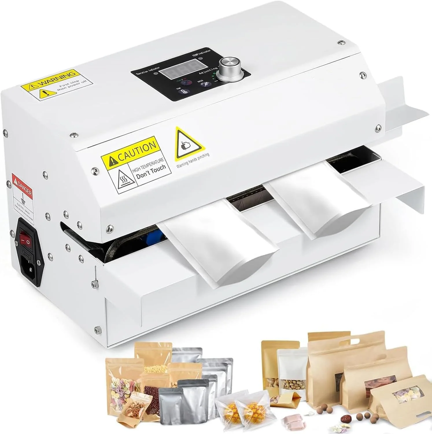 دستگاه پلمپ اتوماتیک و مداوم کیسه پلاستیکی برای مواد غذایی، افقی، مناسب برای سوپرمارکت ها، مراکز خرید، آشپزخانه های خانگی، 220 ولت دستگاه پلمپ اتوماتیک و مداوم کیسه پلاستیکی برای مواد غذایی، افقی، مناسب برای سوپرمارکت ها، مراکز خرید، آشپزخانه های خانگی، 220 ولت