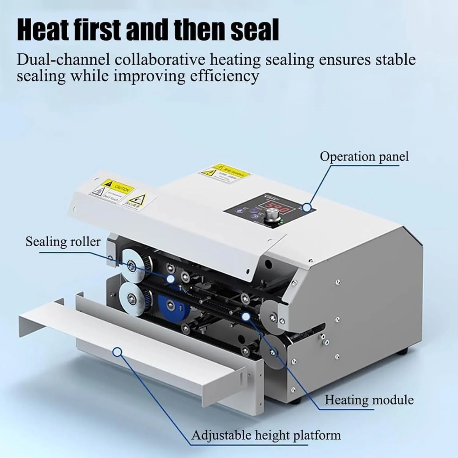 دستگاه پلمپ اتوماتیک و مداوم کیسه پلاستیکی برای مواد غذایی، افقی، مناسب برای سوپرمارکت ها، مراکز خرید، آشپزخانه های خانگی، 220 ولت دستگاه پلمپ اتوماتیک و مداوم کیسه پلاستیکی برای مواد غذایی، افقی، مناسب برای سوپرمارکت ها، مراکز خرید، آشپزخانه های خانگی، 220 ولت