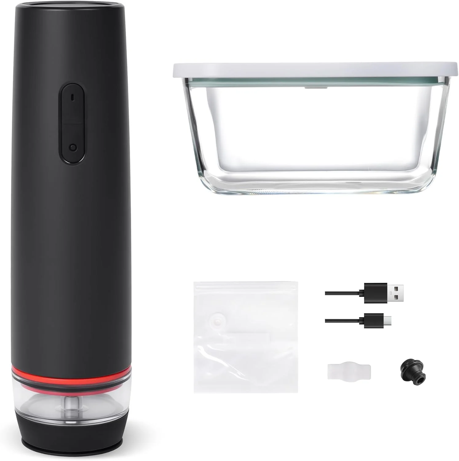 دستگاه وکیوم دستی برای مواد غذایی، عملکرد تک لمسی، دستگاه وکیوم قابل حمل غذا با ظرف شیشه ای وکیوم، کیسه های وکیوم قابل استفاده مجدد، درپوش های وکیوم بطری شراب برای نگهداری و ذخیره سازی دستگاه وکیوم دستی برای مواد غذایی، عملکرد تک لمسی، دستگاه وکیوم قابل حمل غذا با ظرف شیشه ای وکیوم، کیسه های وکیوم قابل استفاده مجدد، درپوش های وکیوم بطری شراب برای نگهداری و ذخیره سازی