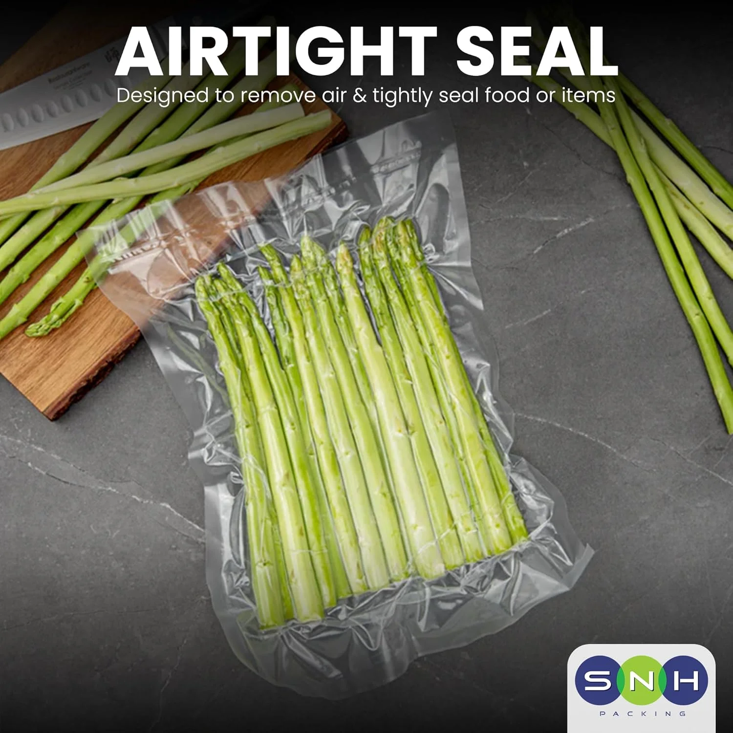 بسته 100 عددی کیسه های بسته بندی وکیوم SNH | کیسه های از پیش برش خورده 26x17 سانتی متر بدون BPA | مناسب برای فریزر، مایکروویو و پخت سو وید | کیسه های وکیوم برای نگهداری مواد غذایی بسته 100 عددی کیسه های بسته بندی وکیوم SNH | کیسه های از پیش برش خورده 26x17 سانتی متر بدون BPA | مناسب برای فریزر، مایکروویو و پخت سو وید | کیسه های وکیوم برای نگهداری مواد غذایی