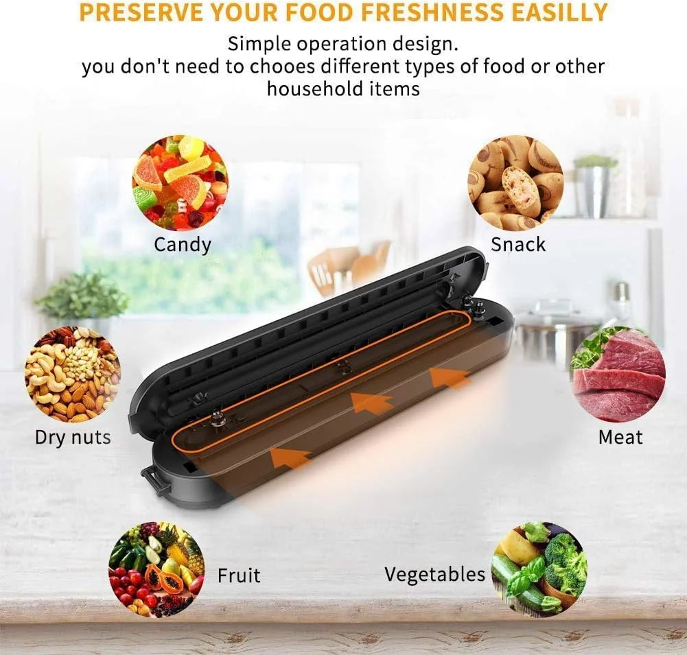 دستگاه وکیوم سیلر SmartGrist، سیستم پلمپ هوای اتوماتیک و جمع و جور برای نگهداری و حفظ مواد غذایی (همراه با 15 کیسه پلمپ شده) دستگاه وکیوم سیلر SmartGrist، سیستم پلمپ هوای اتوماتیک و جمع و جور برای نگهداری و حفظ مواد غذایی (همراه با 15 کیسه پلمپ شده)